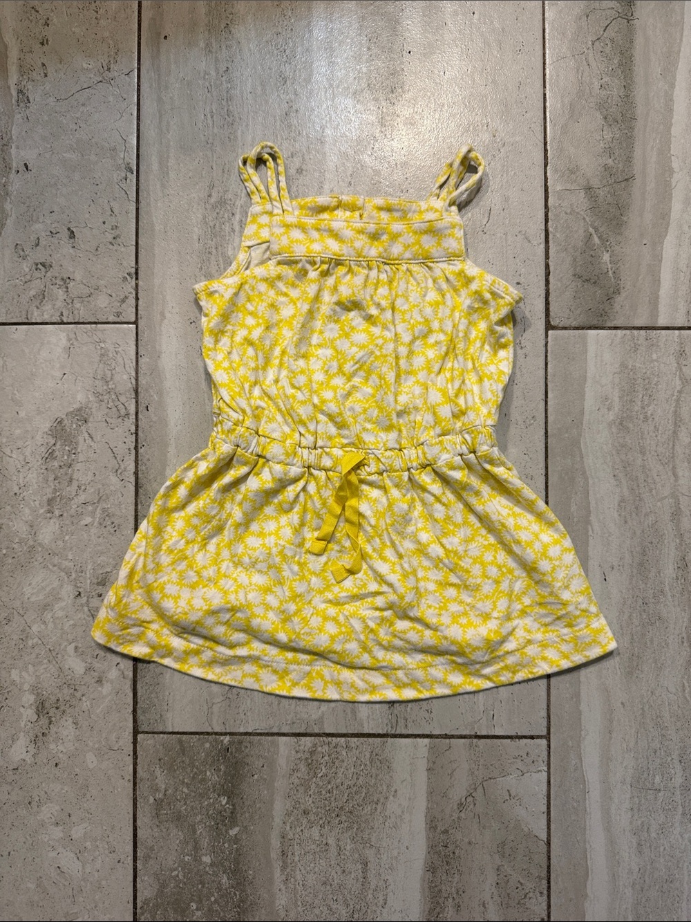 Girls' Yellow Daisy Print Sun Dress